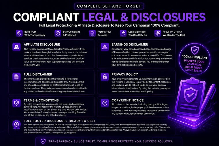 Compliant legal pages and affiliate disclosures